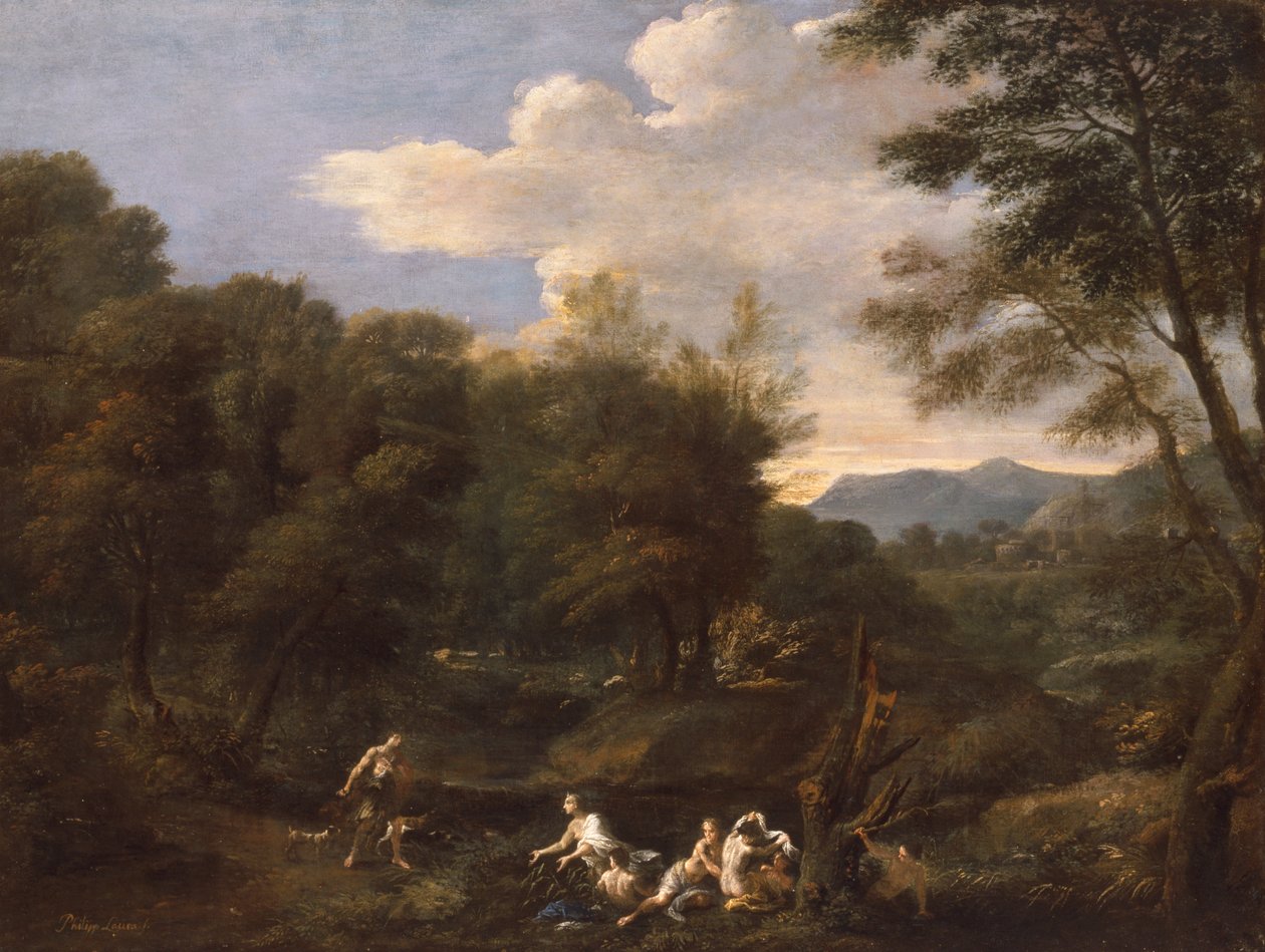 Diana a Actaeon (olej na plátně) od Filippo Lauri