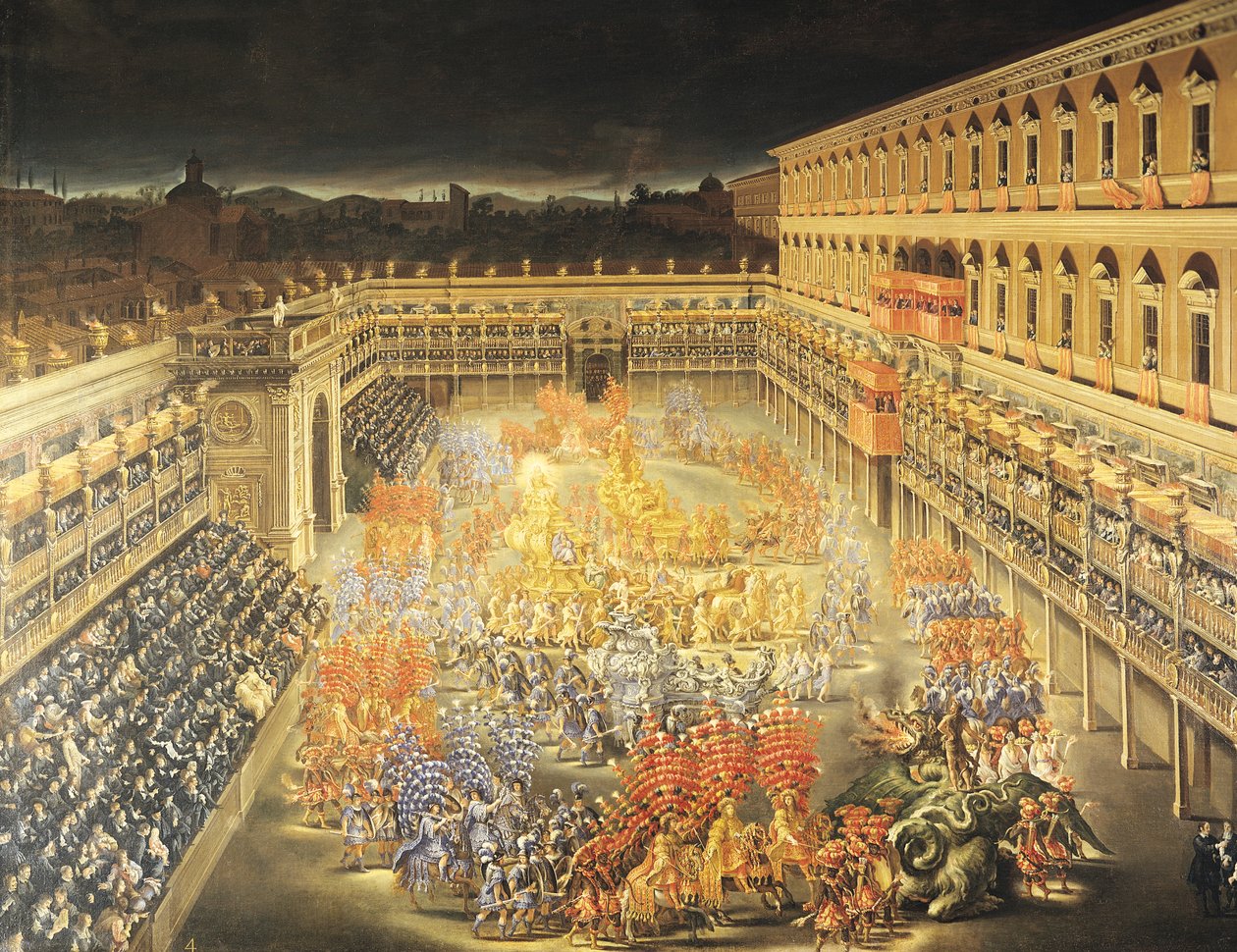 Festival na počest královny Kristiny (1626-89) Švédska v Palazzo Barberini od Filippo Lauri