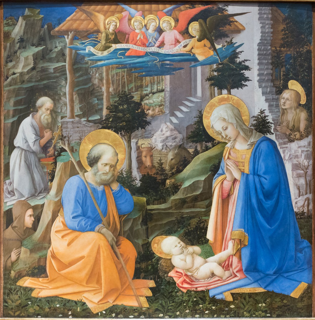 Kristus-lapsen palvonta pyhien ja enkelien kanssa od Filippo Lippi