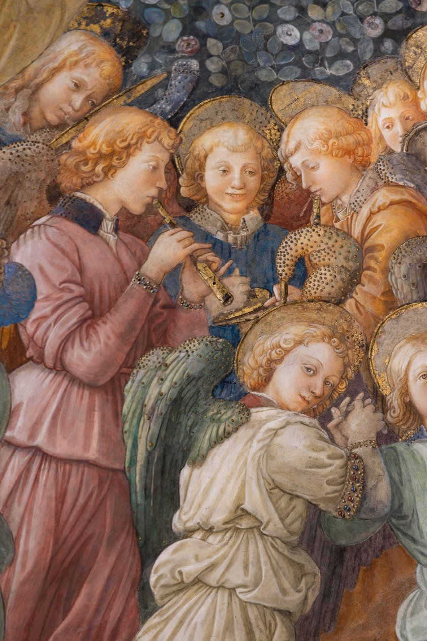 Anděl, detail korunovace Marie od Filippo Lippi
