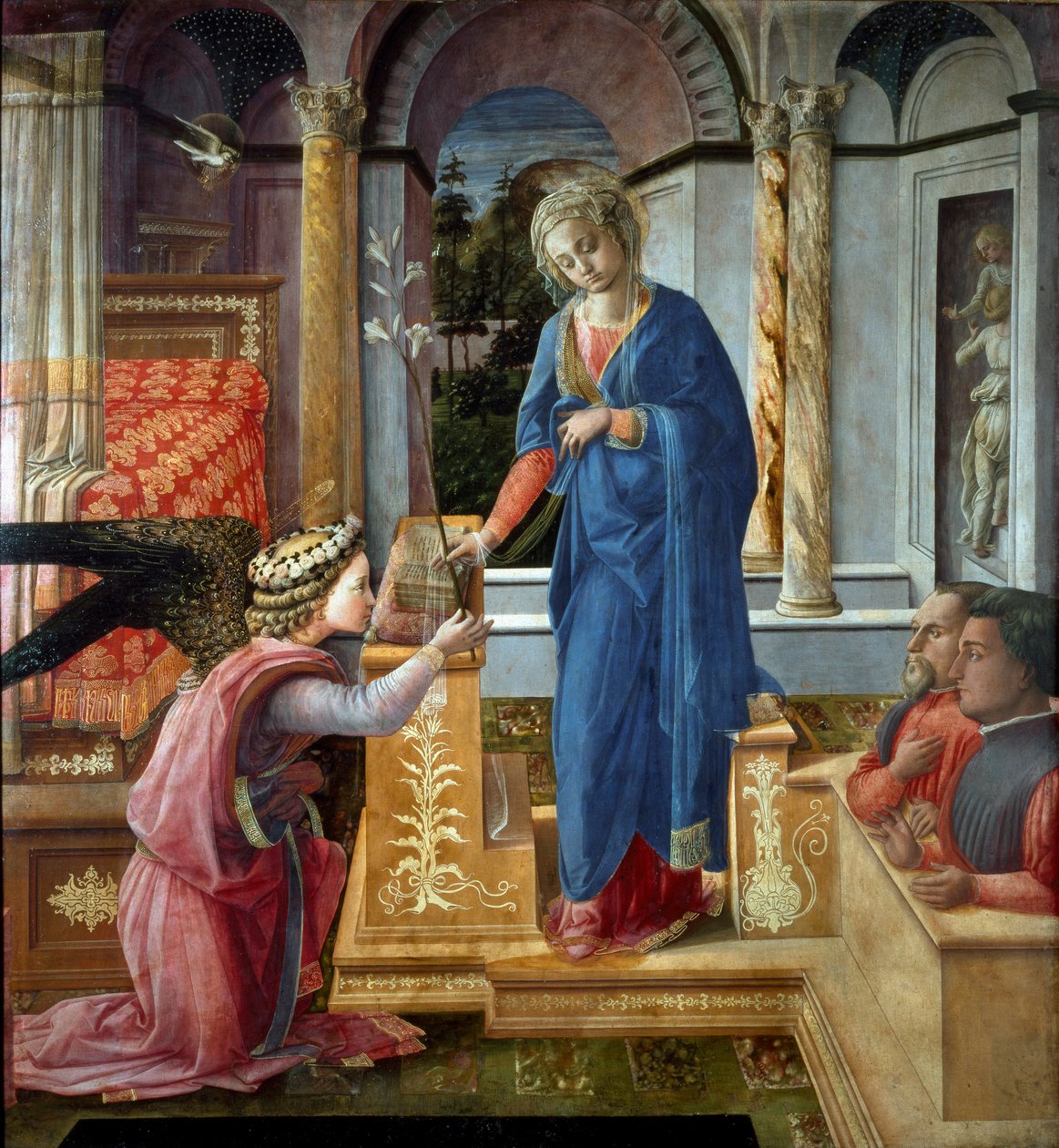 Obraz Zvěstování od Filippa Lippiho (asi 1406-1469) Římská galerie Barberini od Filippo Lippi
