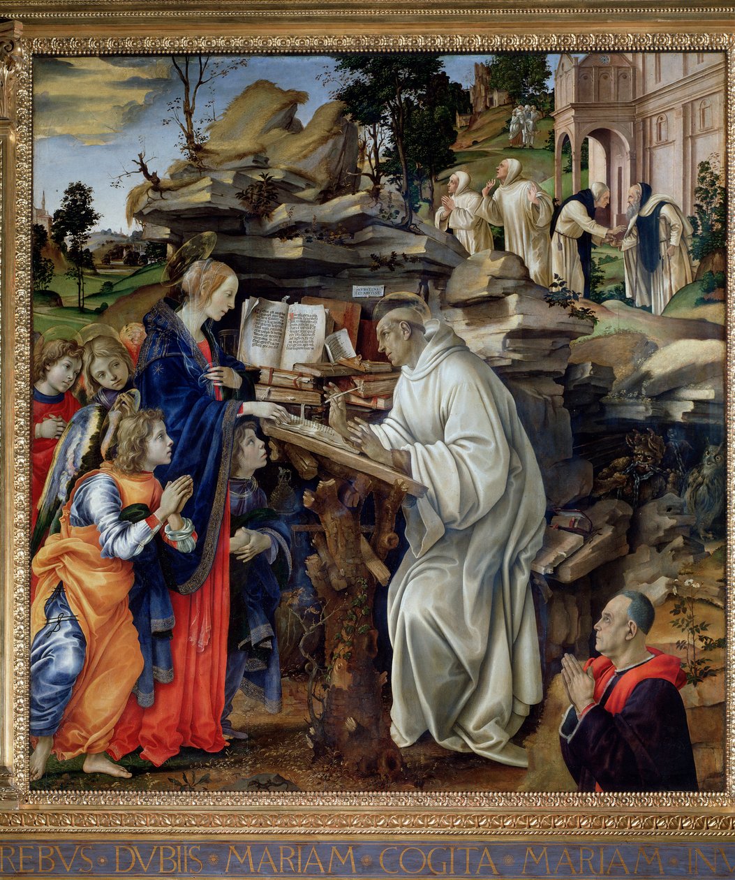Zjevení Panny Marie sv. Bernardovi - olej na desce od Filippo Lippi