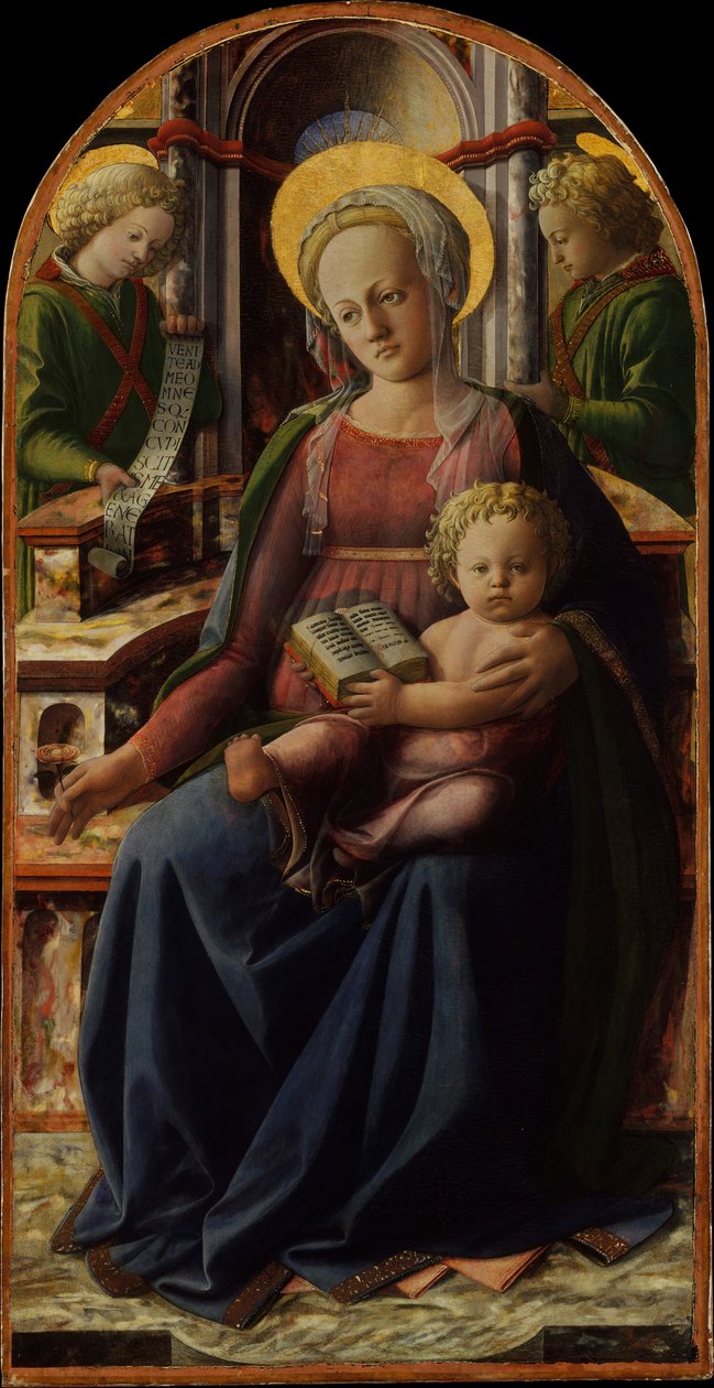 Madonna a dítě na trůnu se dvěma anděly, ca. 1440. od Fra Filippo Lippi