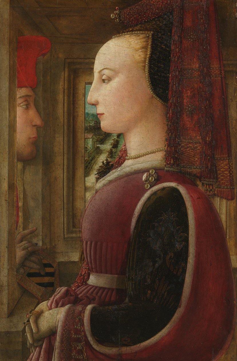 Portrét ženy s mužem v křídle, ca. 1440. od Fra Filippo Lippi