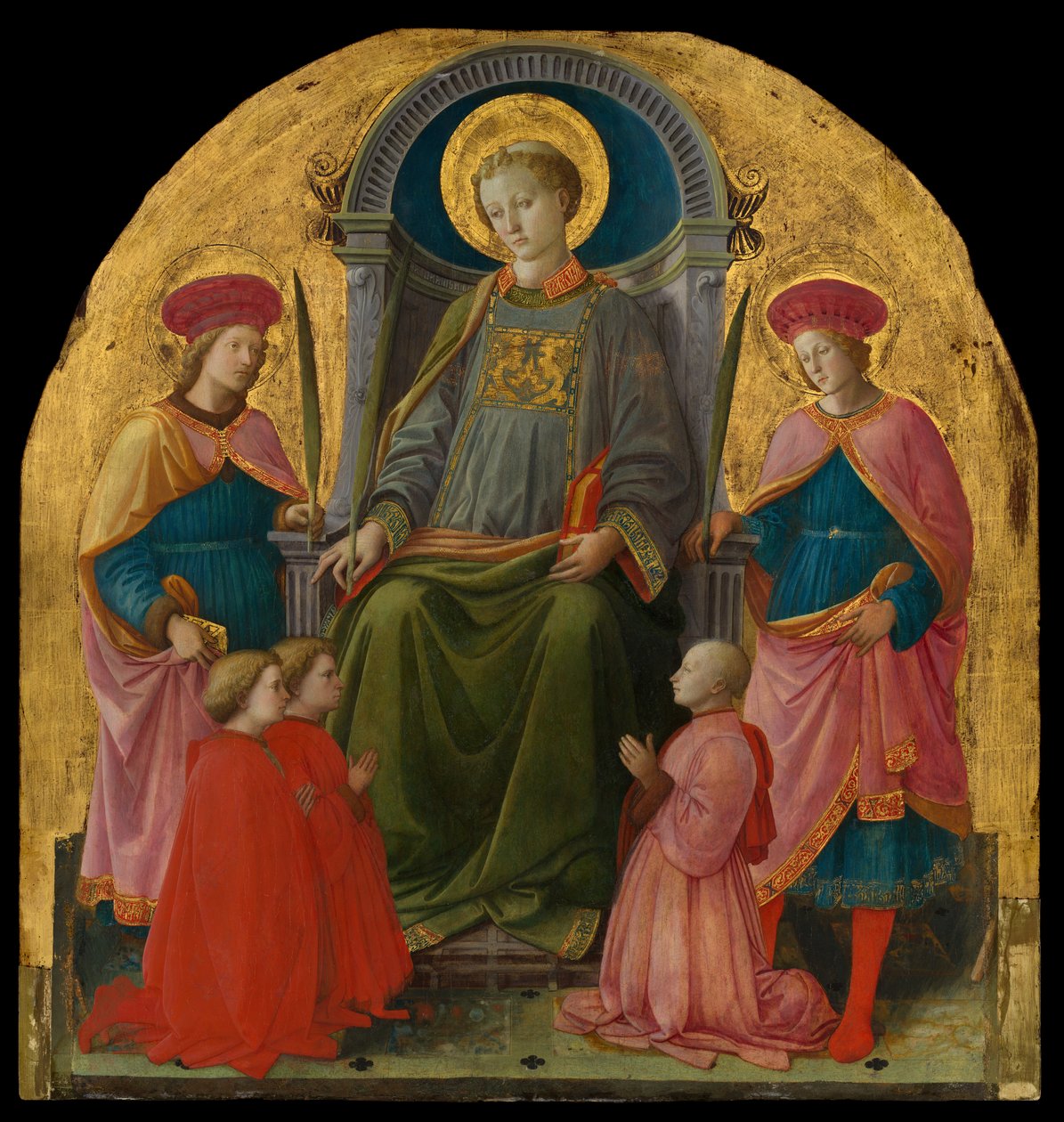 Svatý Vavřinec na trůn se svatými a dárci, 40. léta 14. století. od Filippo Lippi