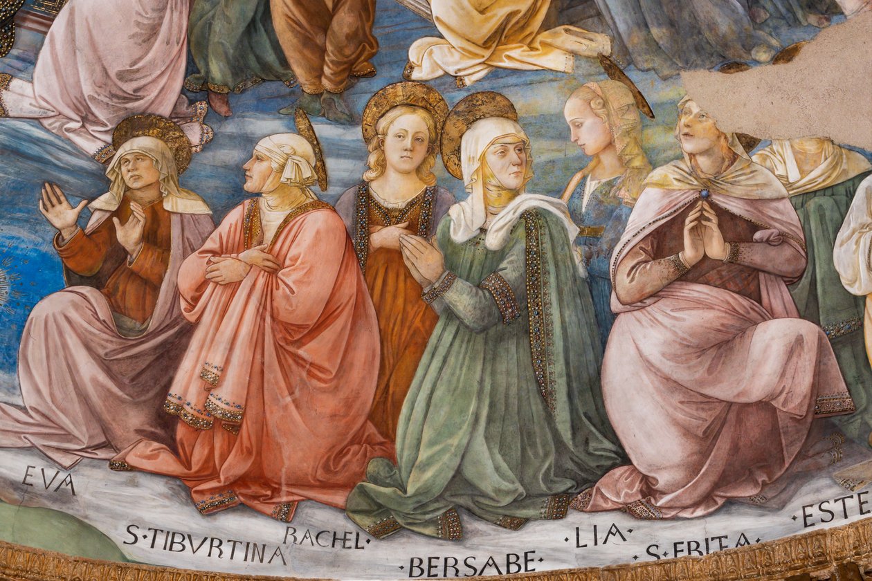Svatí, detail korunovace Marie od Filippo Lippi