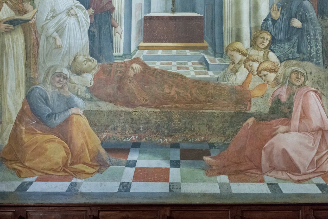 Pyhän Tapanin hautajaiset, yksityiskohta od Filippo Lippi