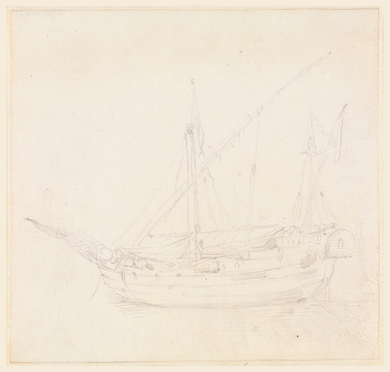 Kresba, Plachetnice, asi 1780 od Filippo Marchionni