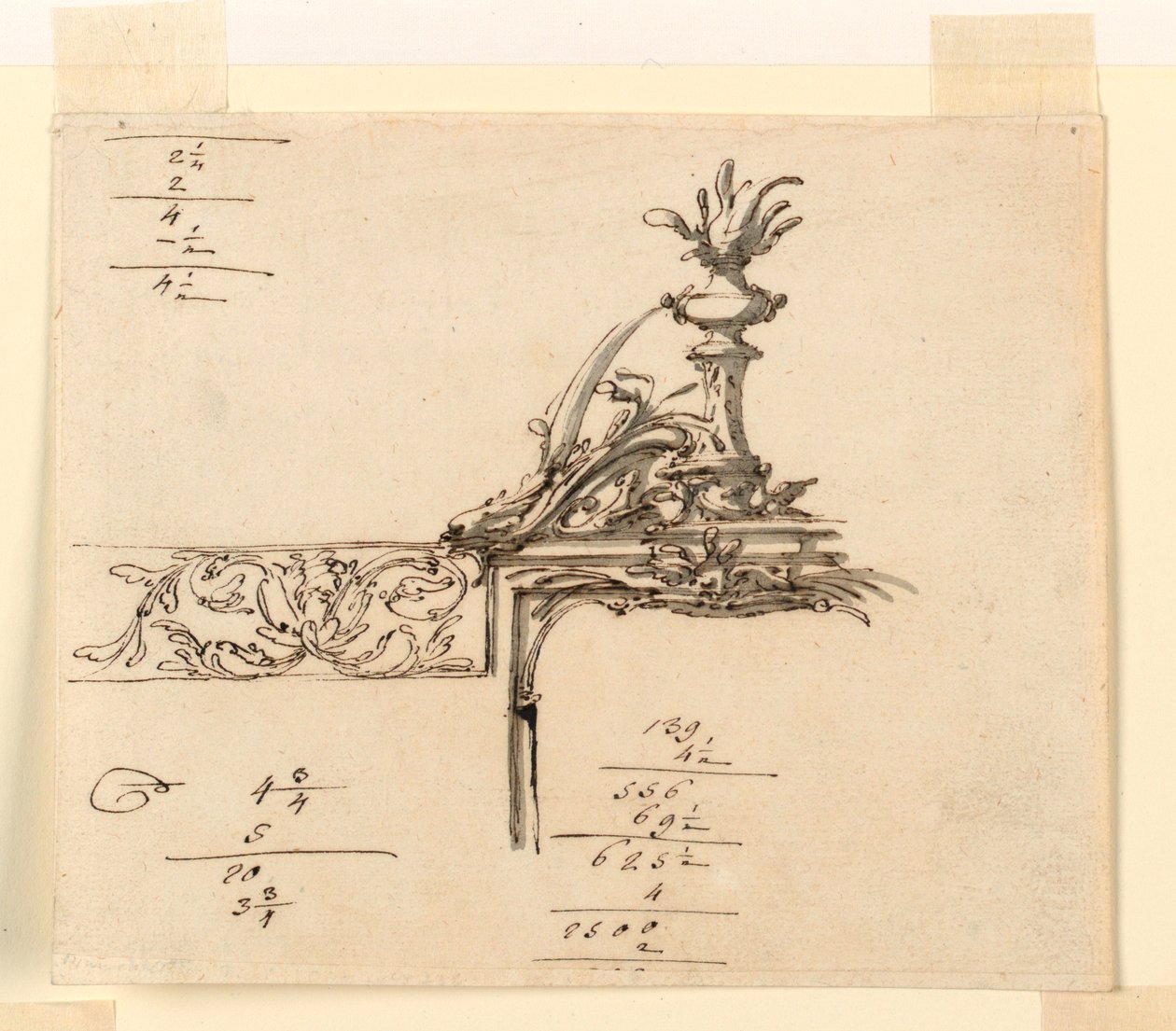 Kresba, projekt rámu, 1750-75 od Filippo Marchionni