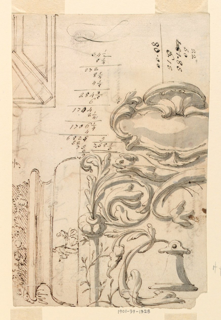 Kresba, náčrtky, asi 1750 od Filippo Marchionni