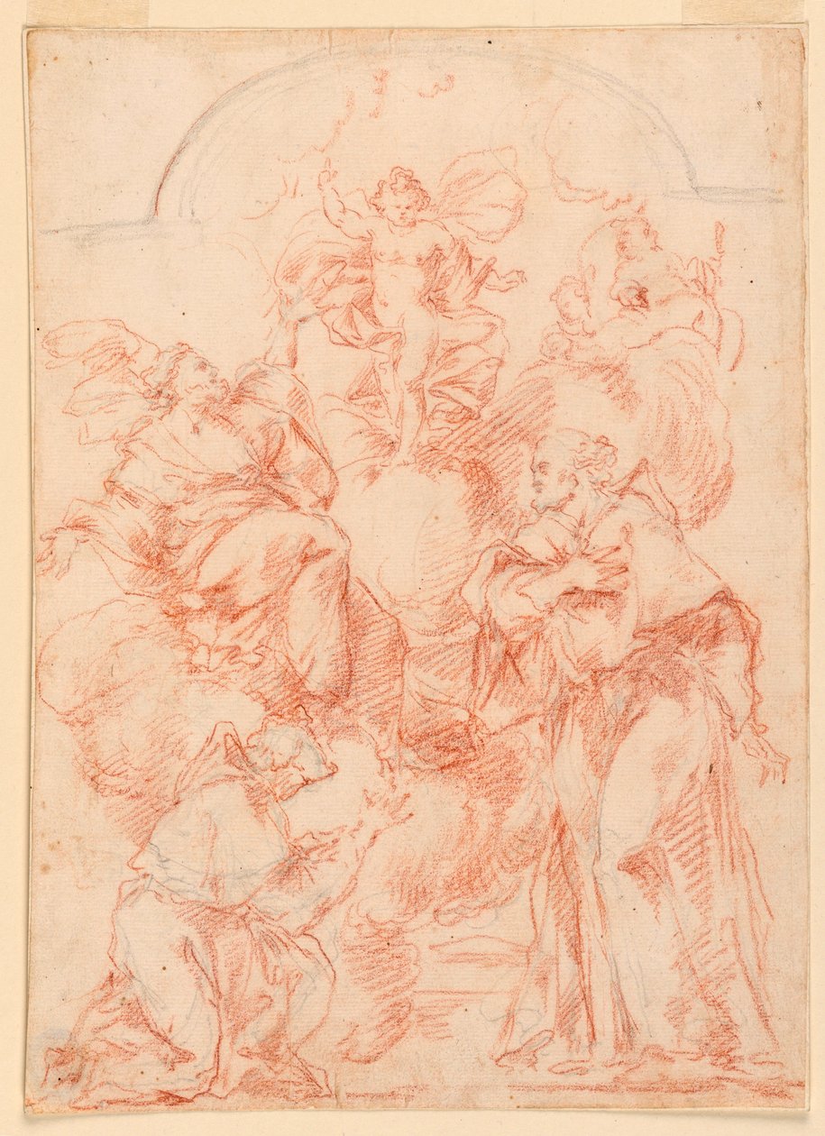 Kresba, studie k oltářnímu obrazu s dítětem, 1750-1800 od Filippo Marchionni