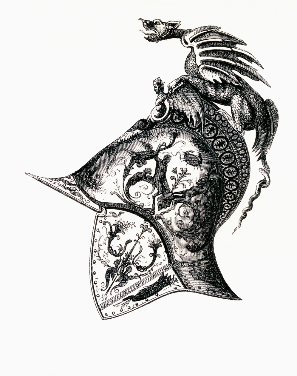 Damašská přilba francouzského krále Františka I., 1855 od Filippo Negroli