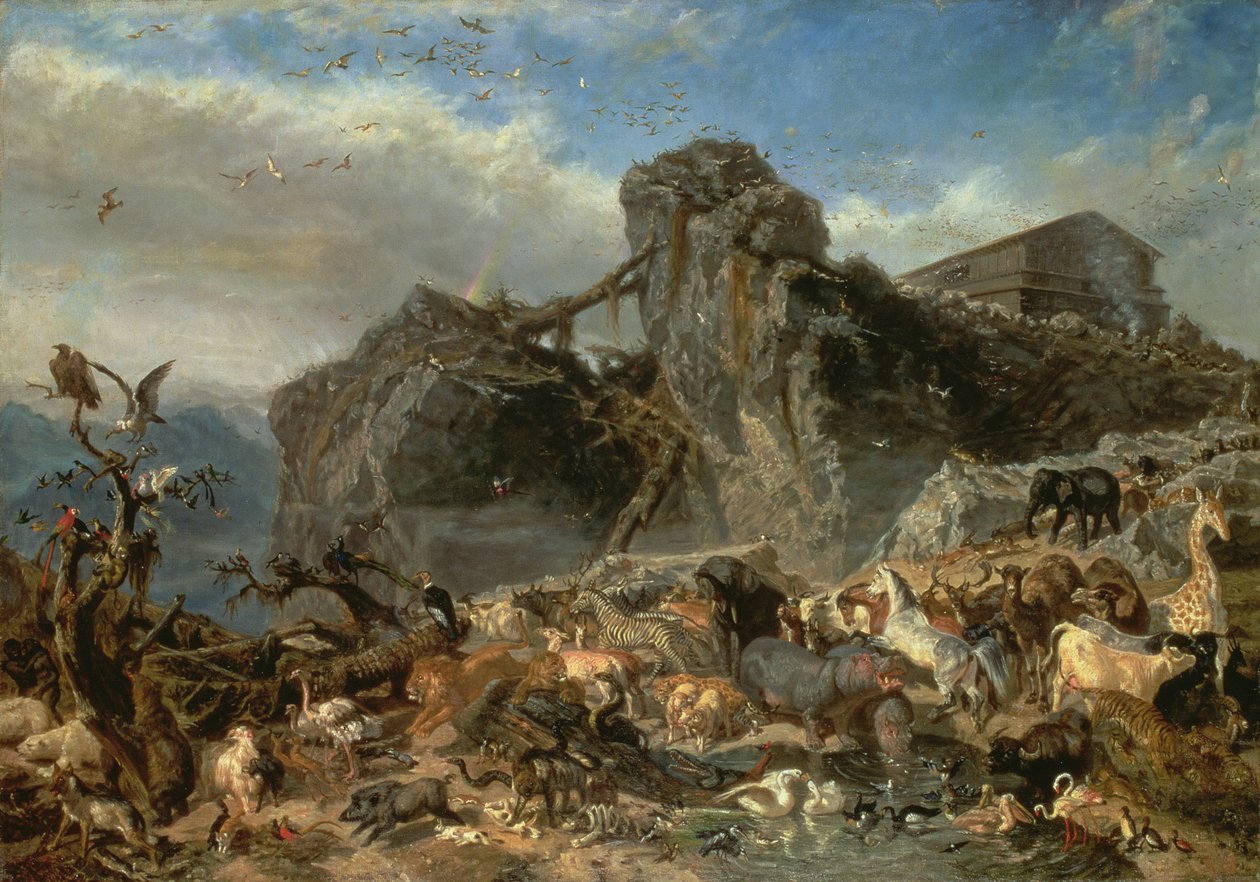 Zvířata opouštějící archu, hora Ararat od Filippo Palizzi