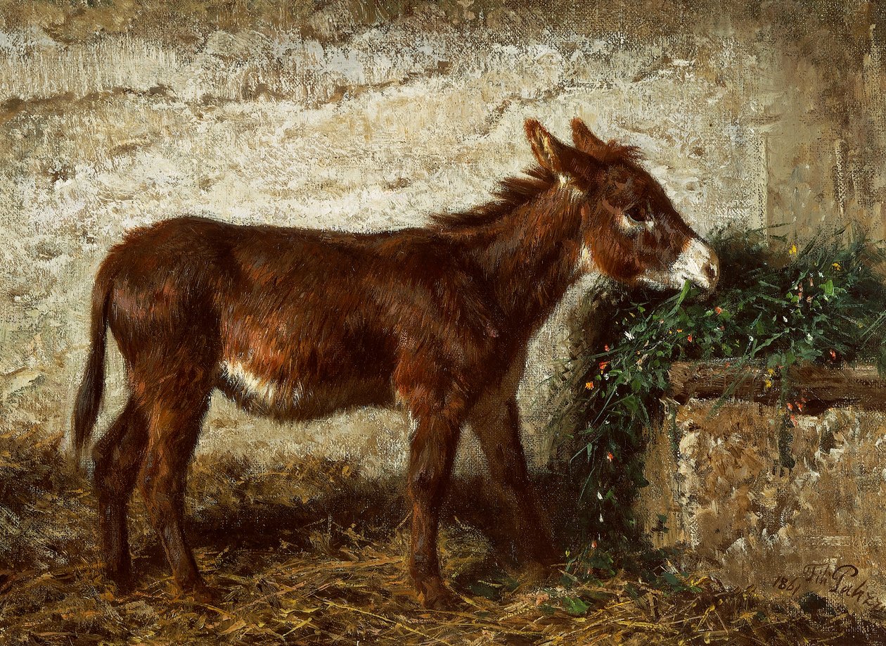 Aasi pinnasängyssä, kirjoittanut Filippo Palizzi (1818-1899) od Filippo Palizzi