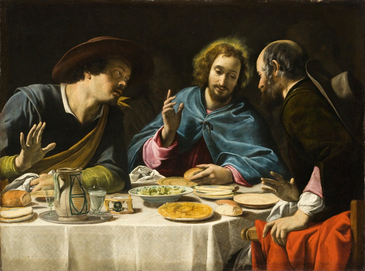 Večeře v Emauzích, kolem roku 1625 (olej na plátně) od Filippo Tarchiani