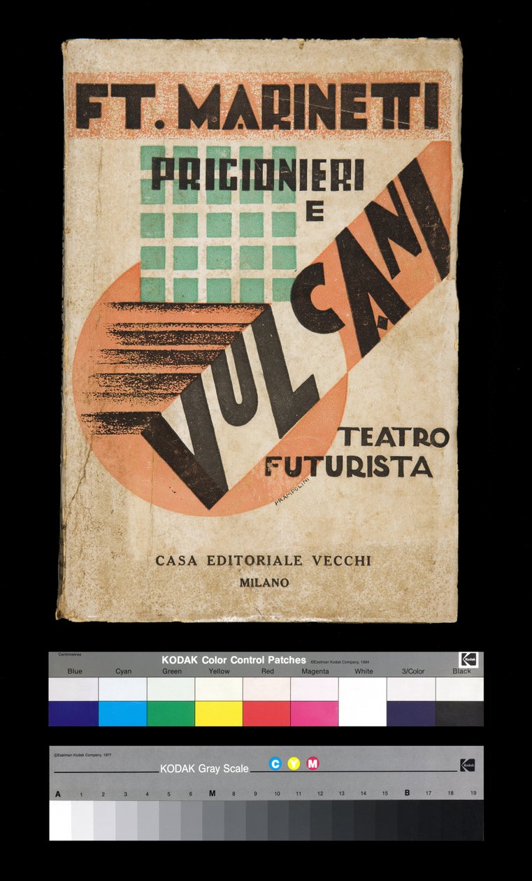 Futurismus: obálka "" Vězni a sopky "" 1927 (rytina) od Filippo Tommaso Emilio Marinetti