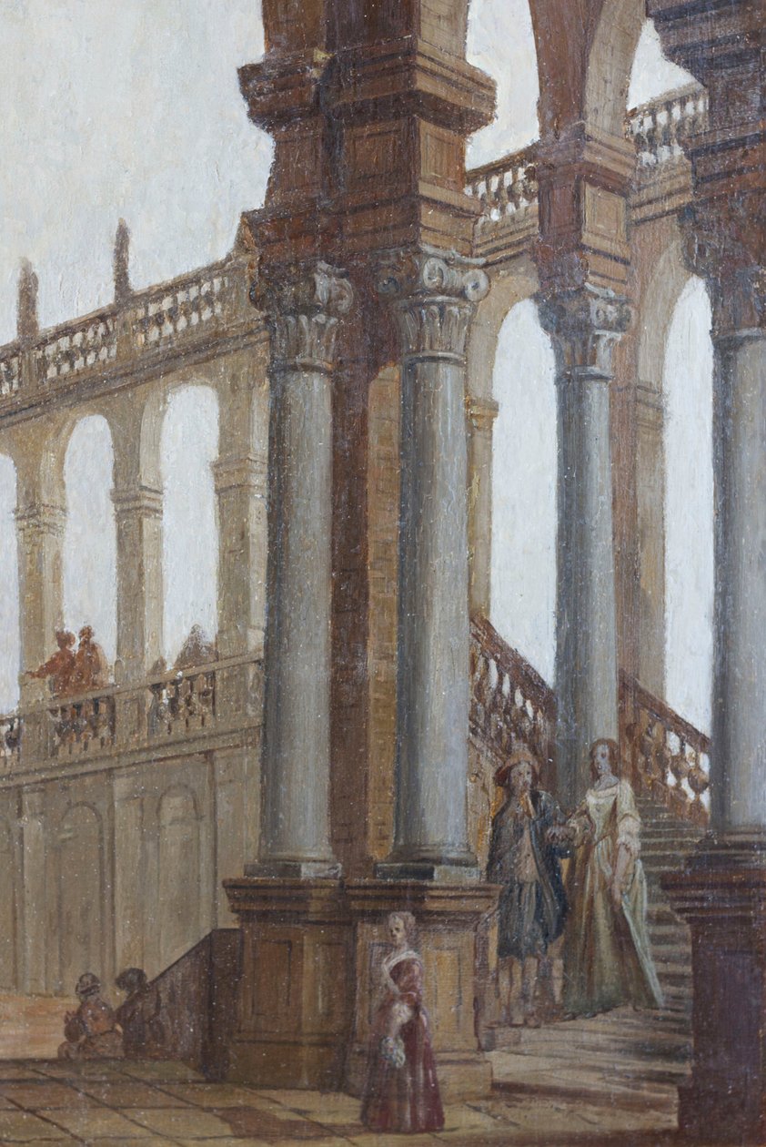 Architektonická malba, olej na dřevě, okenice oken salonu, královnin byt, lovecká rezidence, od Filippa Juvarry (1678-1736), Stupinigi, Piemont, Itálie od Filippo or Juvara Juvarra