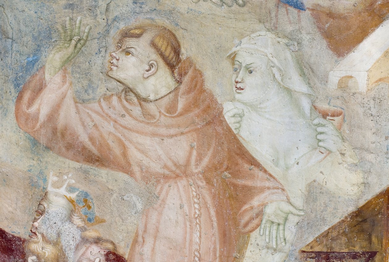 Mniši, detail posledního soudu, c.1400 od Filippolo de and Veris da Milano Veris da Milano