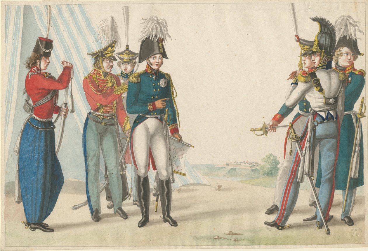 Car Alexander I a ruští důstojníci, 1815 od Finert