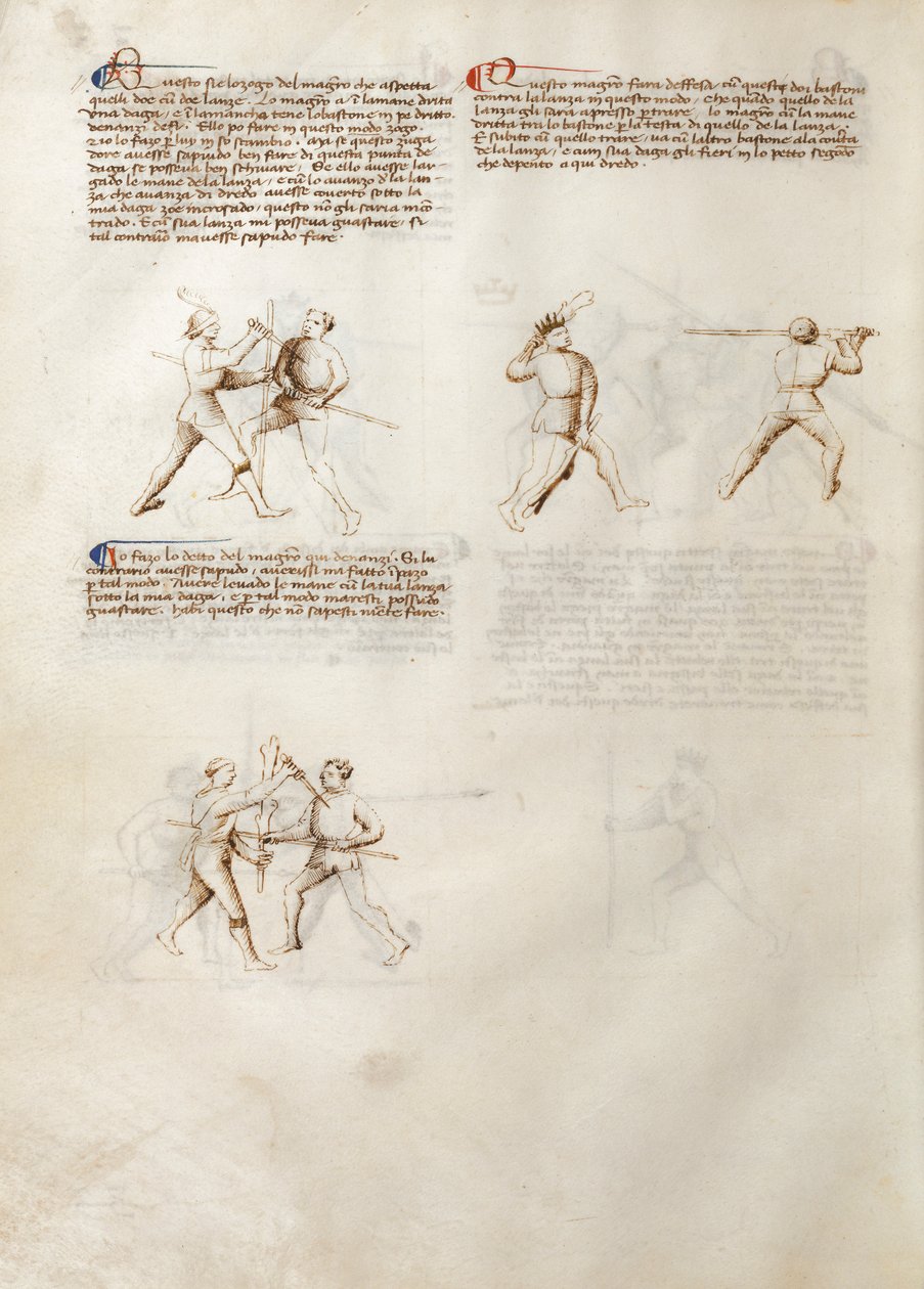 Muzeum J. Paula Gettyho paní Ludwig XV 13, folio 31v (Benátky, začátek XV. Století, 279x206 mm) od Fiore dei Liberi