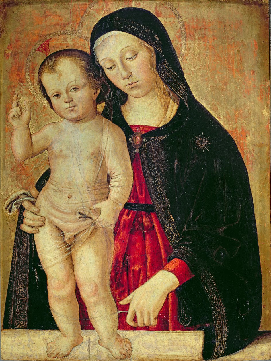 Panna s dítětem (olej na desce) od Fiorenzo di Lorenzo
