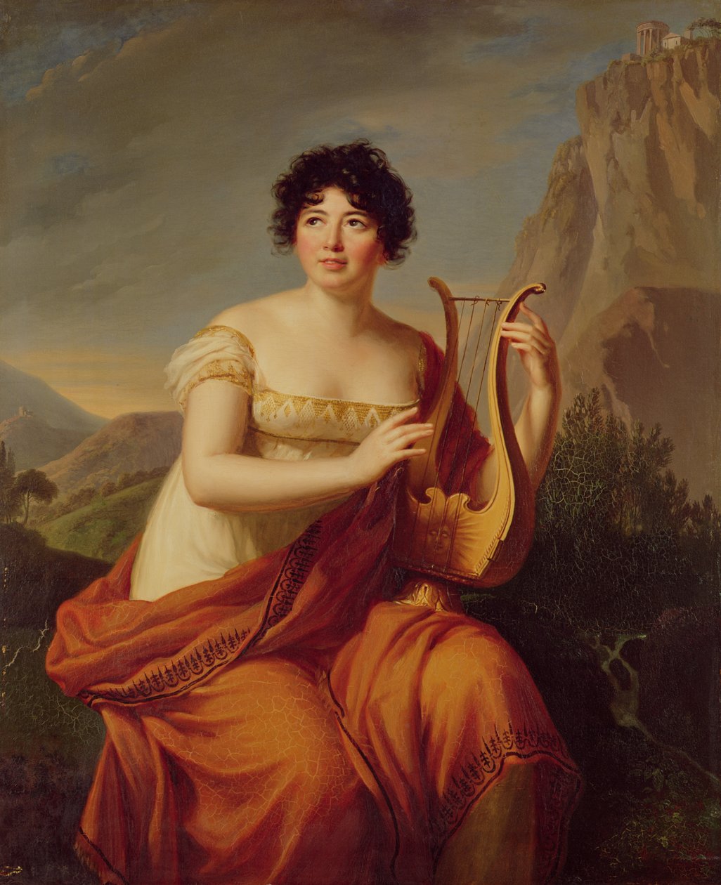 Madame de Stael jako Corinne od Firmin Massot