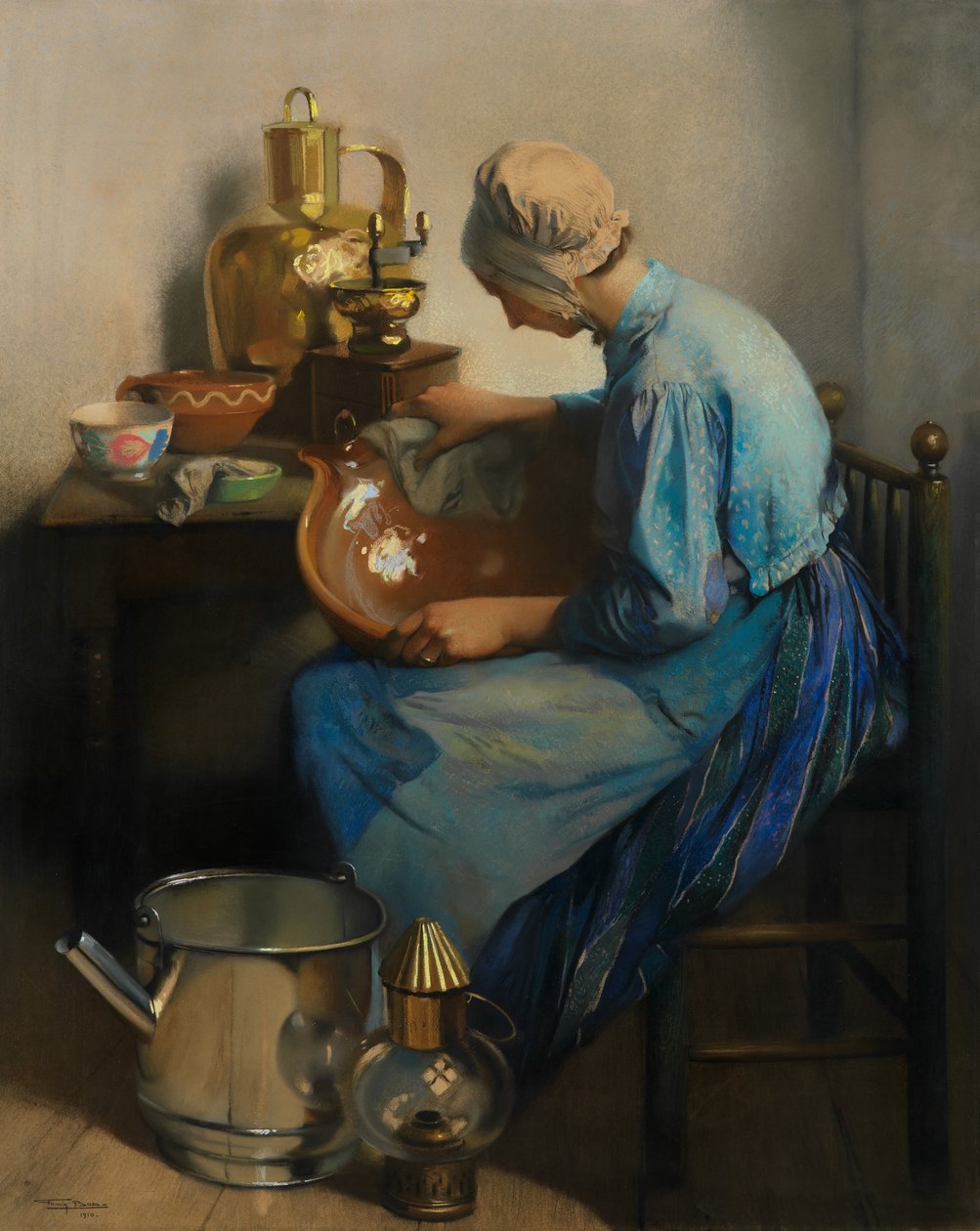 Uklízečka (olej na plátně) od Firmin Baes
