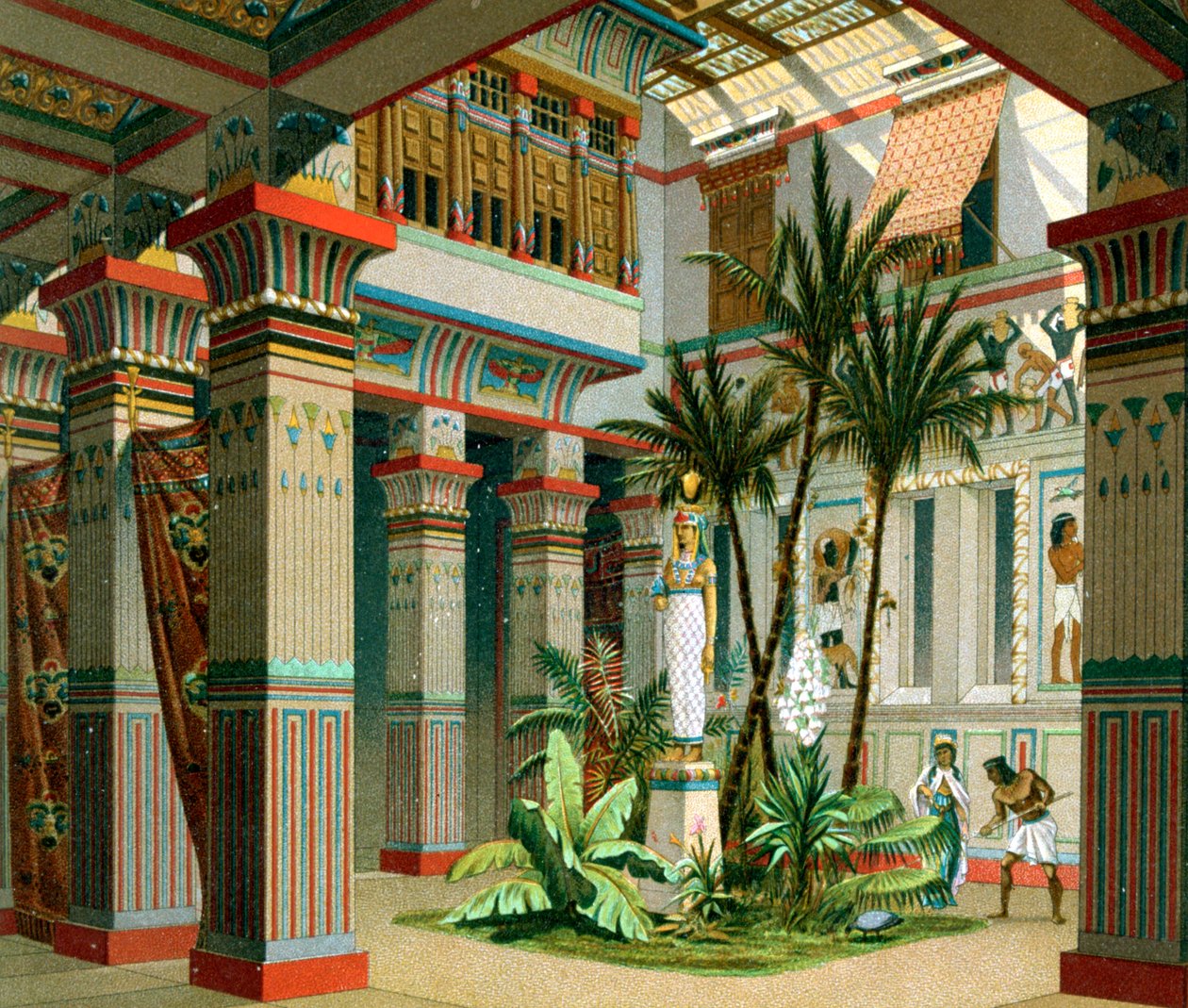 Interiér starověkého egyptského paláce, 1888 od Firmin Didot
