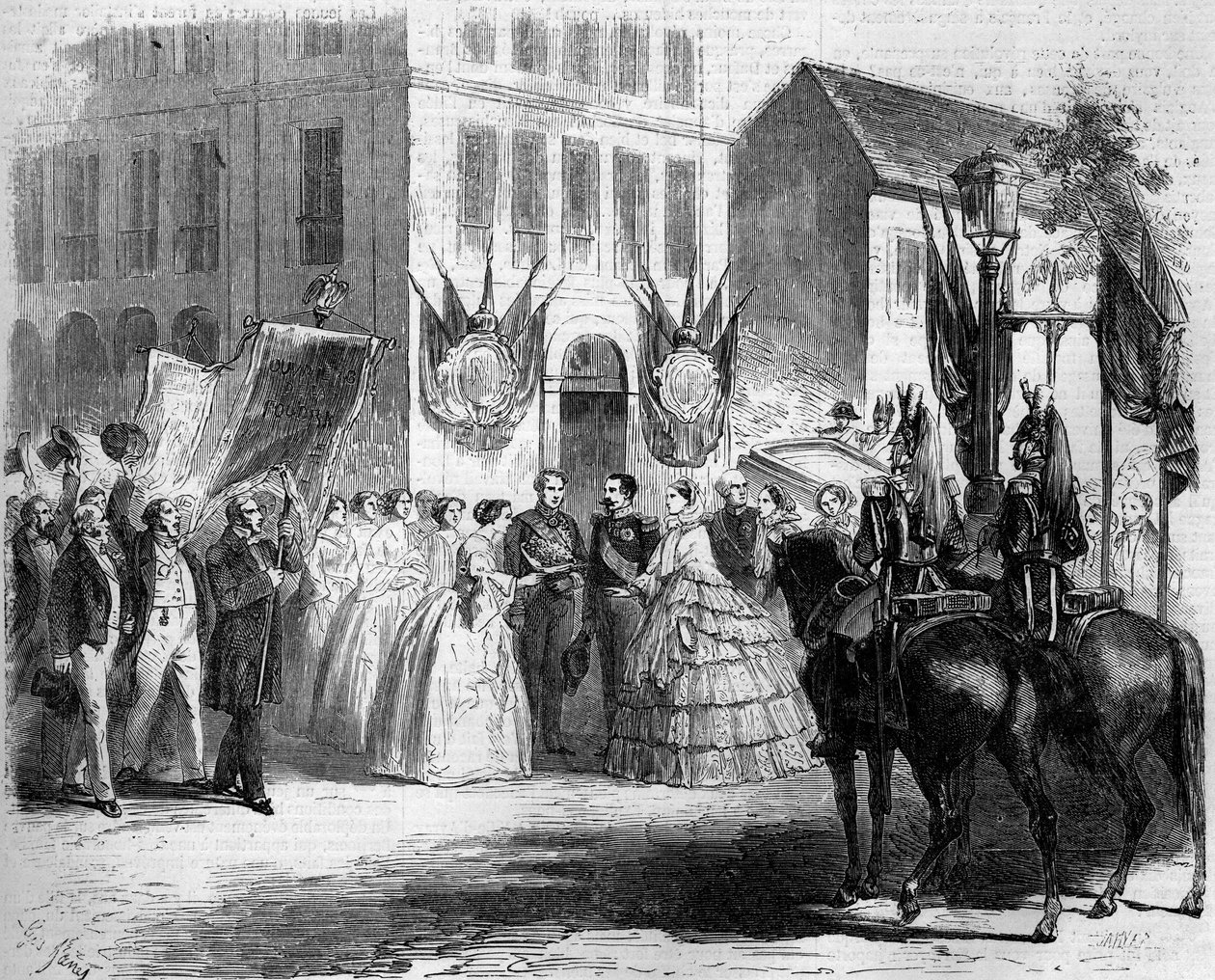 Cesta Napoleona III. (1808-1873) a Eugenie de Montijo (1826-1920) do Rouenu od Firmin Massot