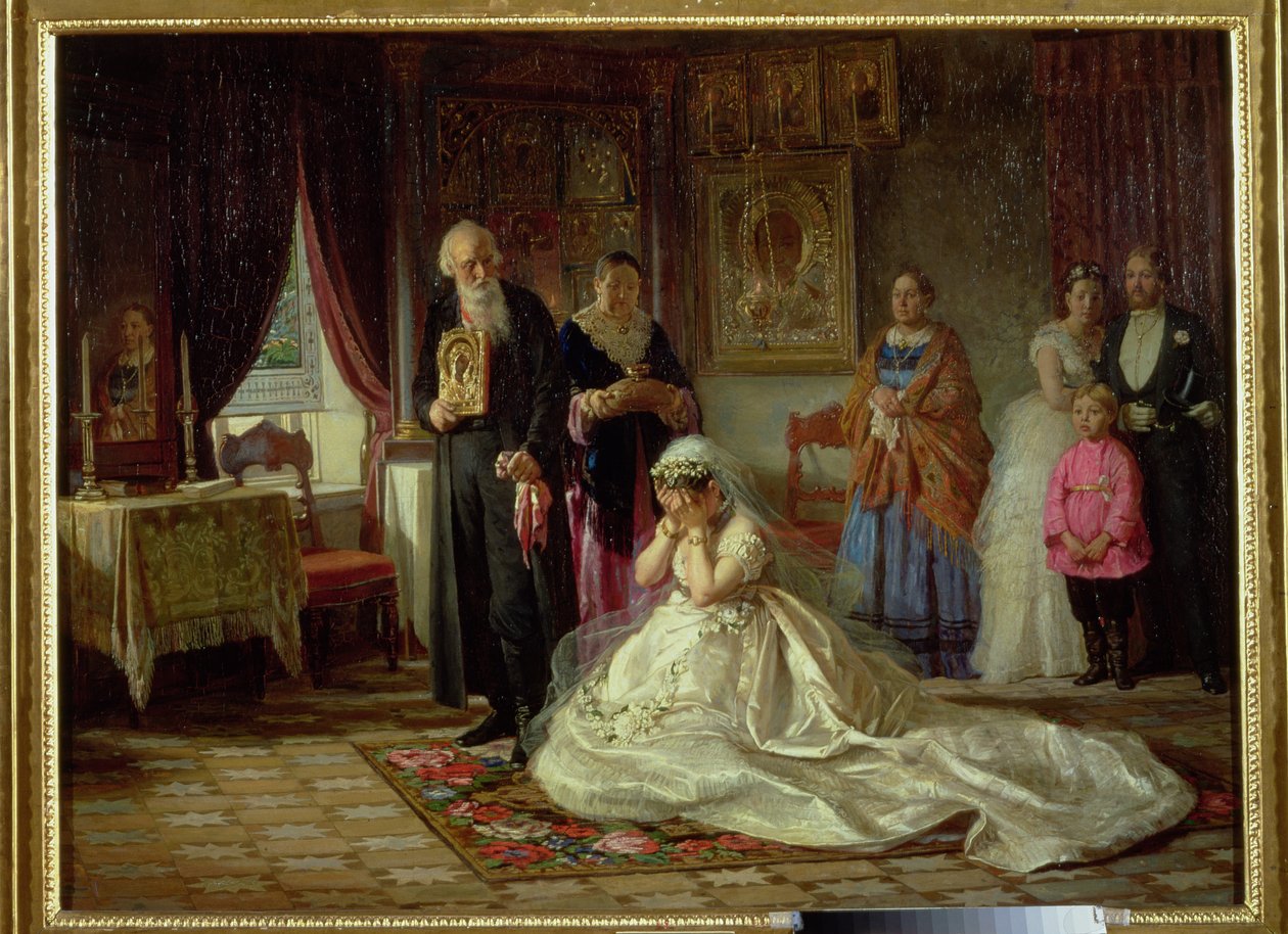 Před svatbou, 1874 od Firs Sergeevich Zhuravlev