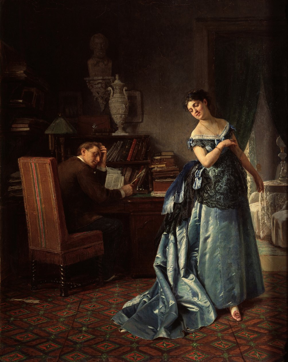 Módní dáma. Příprava na ples, 1872 od Firs Sergeevich Zhuravlev