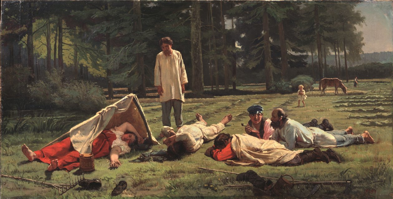 Odpočinek na sklizni sena, 1887 od Firs Sergeevich Zhuravlev