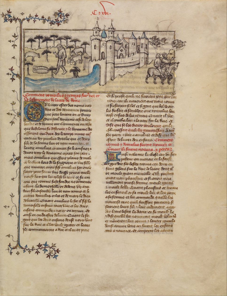 Romulus a Remus od First Master of the Bible historiale of Jean de Berry