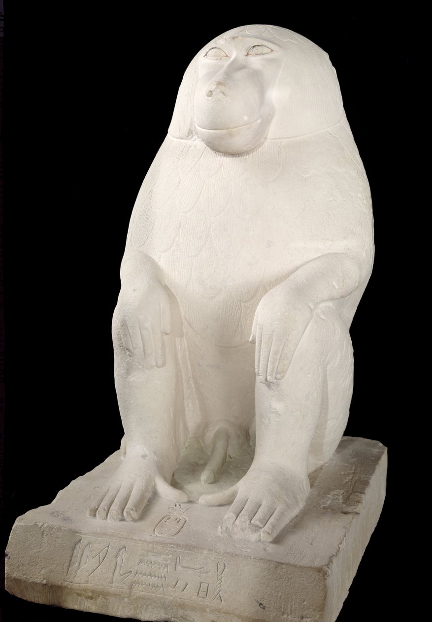 Pavián, Říše středu, možná 7. dynastie (vápenec) od First Intermediate Period Egyptian