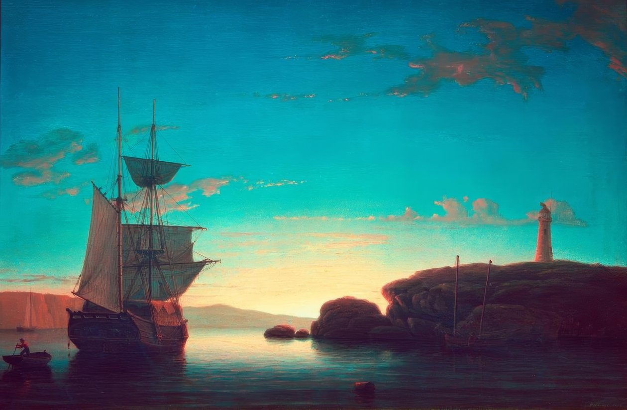 Light House v Camdenu, Maine od Fitz Henry Lane