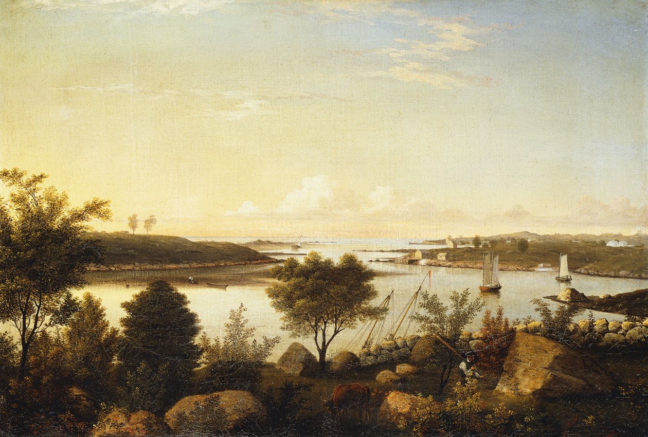 Řeka Annisquam při pohledu na Ipswich Bay, 1848 od Fitz Henry Lane
