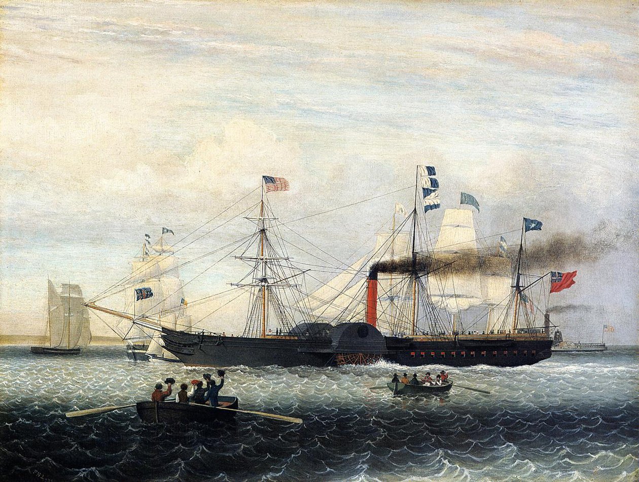 Britannia vplouvající do Bostonského přístavu, 1848 od Fitz Henry Lane