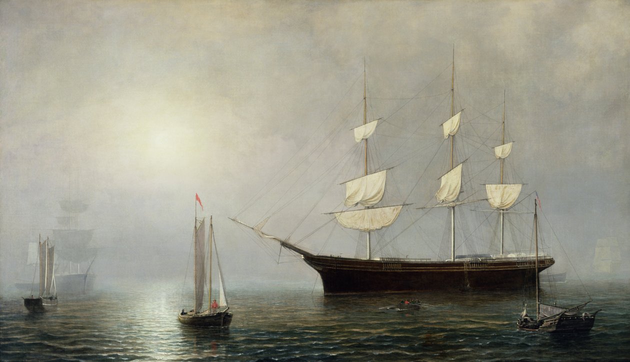 Loď Starlight, asi 1860 (olej na plátně) od Fitz Henry Lane