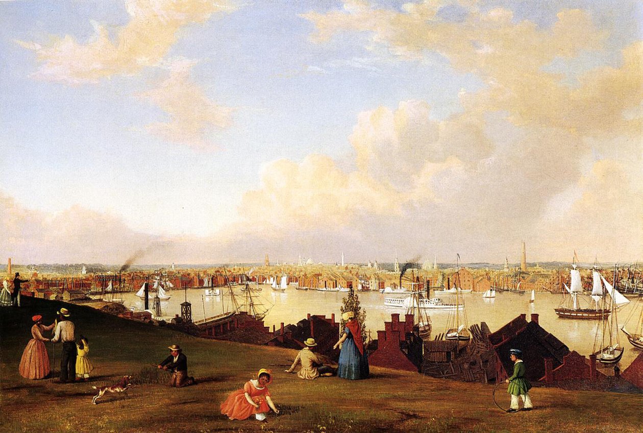 Pohled na Baltimore, kolem roku 1850 od Fitz Henry Lane
