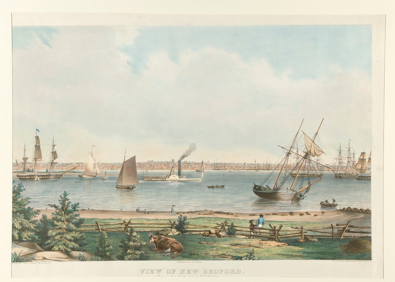 Pohled na New Bedford. / Z pevnosti poblíž Fairhavenu od Fitz Henry Lane