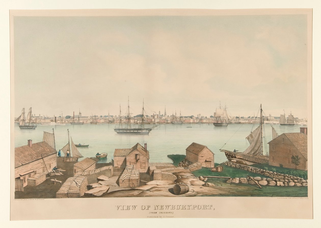 Pohled na Newburyport, (ze Salisbury) od Fitz Henry Lane