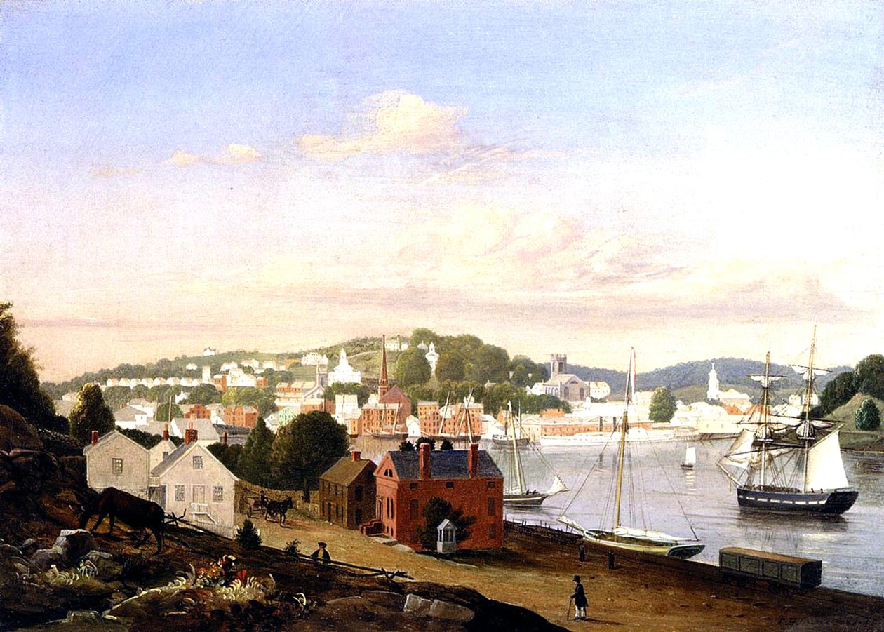 Pohled na Norwich, Connecticut, USA, 1849 od Fitz Henry Lane