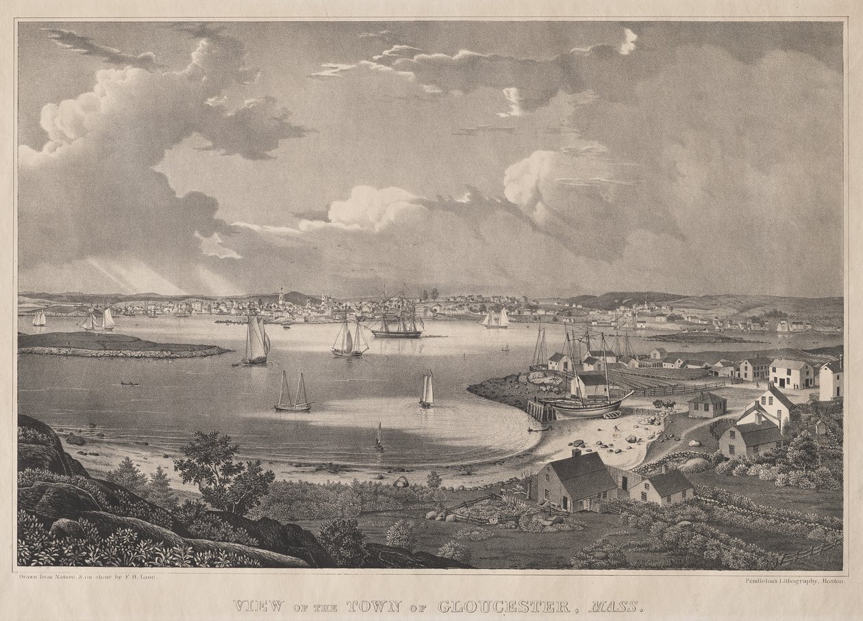 Pohled na město Gloucester, Mass. od Fitz Henry Lane