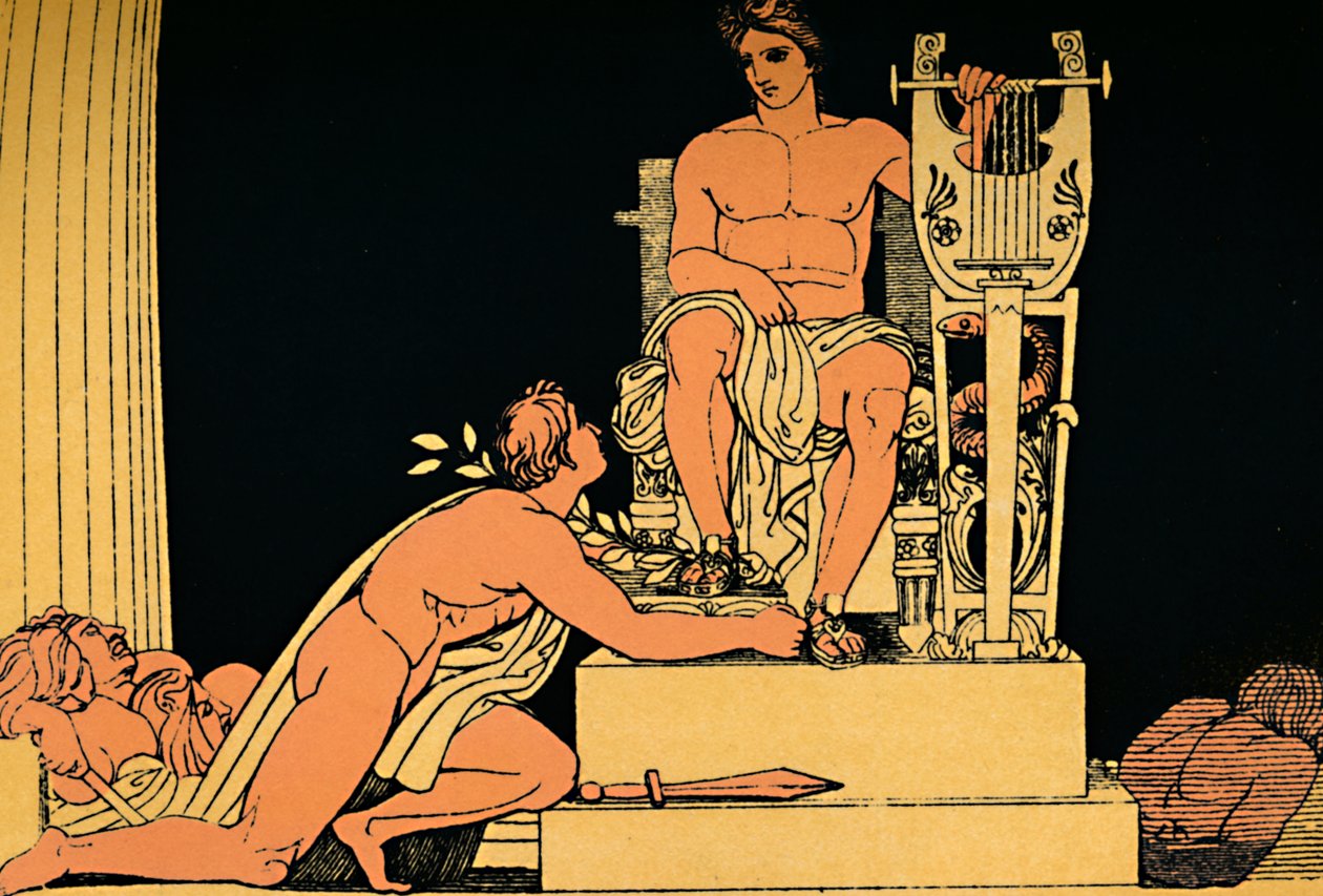 Orestes Supliant to Apollo, 1880 od Flaxman