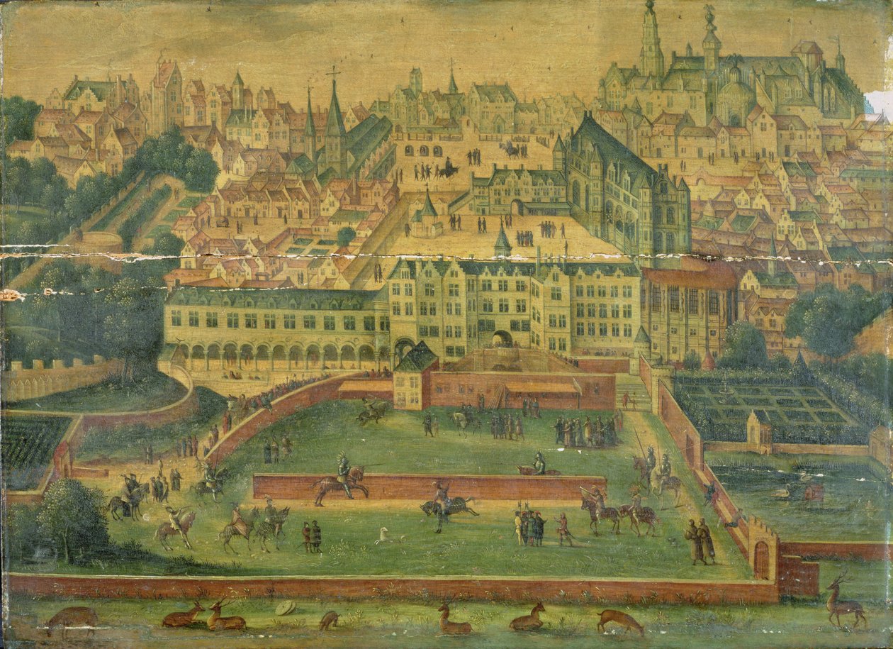 Pohled na královský palác v Bruselu od Flemish School