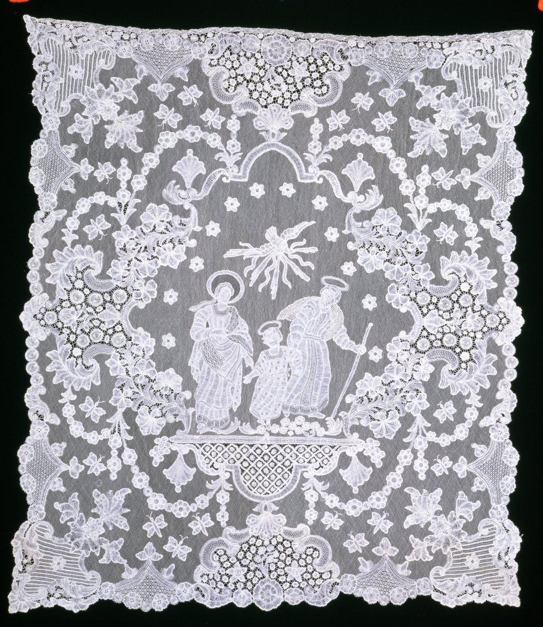 Benediktinský závoj, cca 1690-1700 (lněné a paličkované krajky) od Flemish School