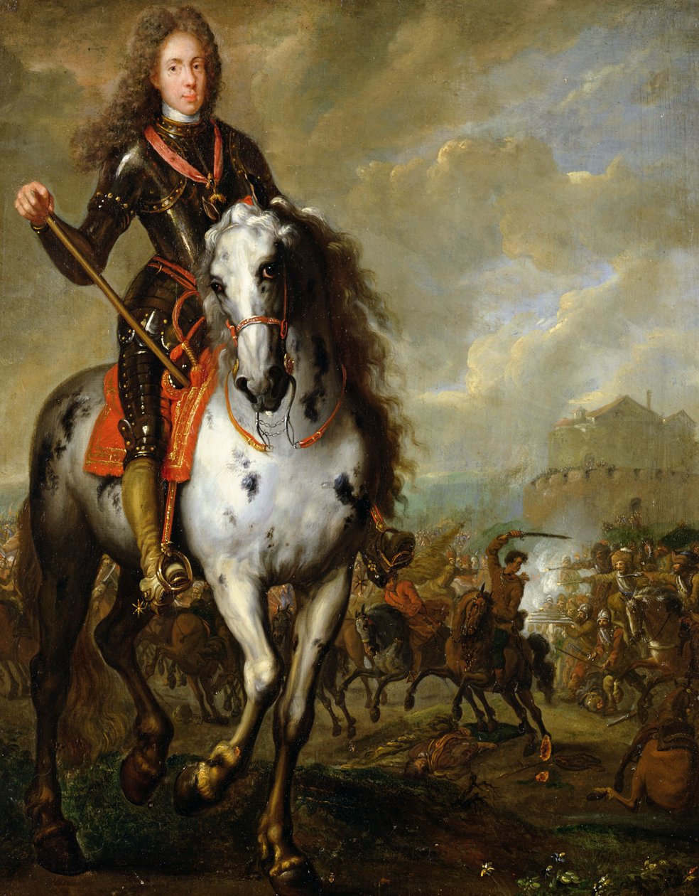 Jezdecký portrét prince Evžena de Savoie (1663-1736) cca 1700-10 od Flemish School