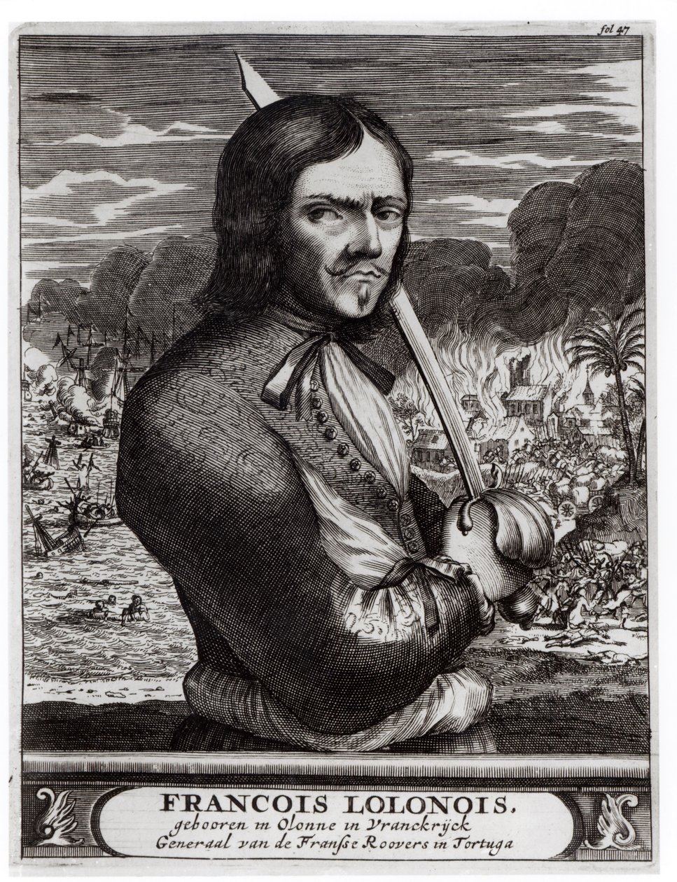 Francois Lolonois, generál francouzských banditů v Tortuze od Flemish School