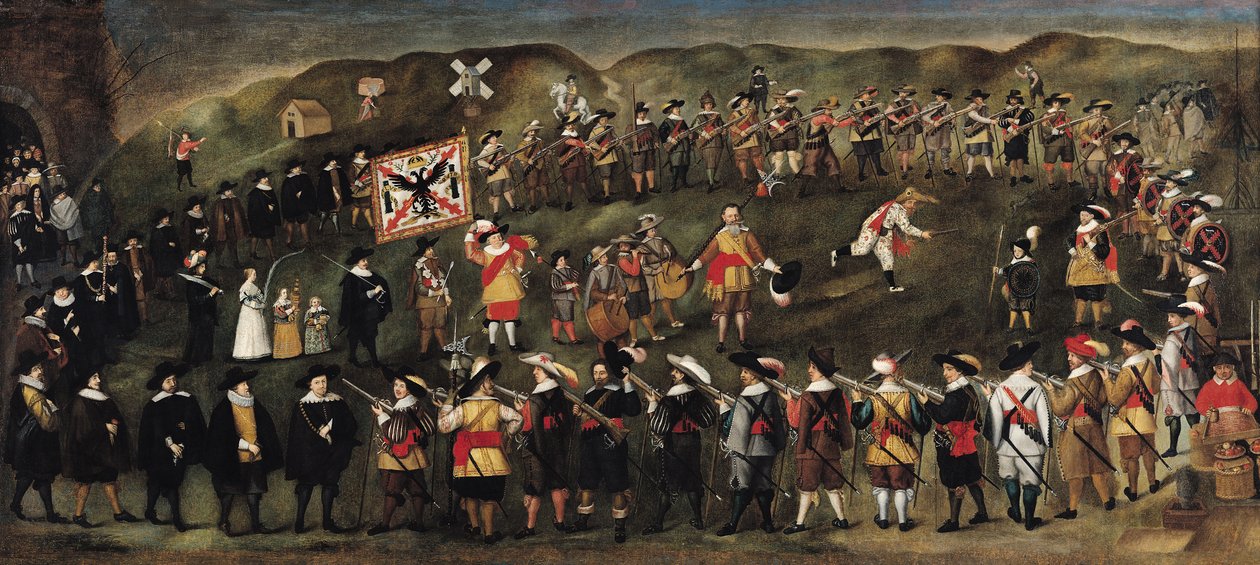 Členové Bratrstva svaté Barbory z Dunkerque v roce 1633 od Flemish School