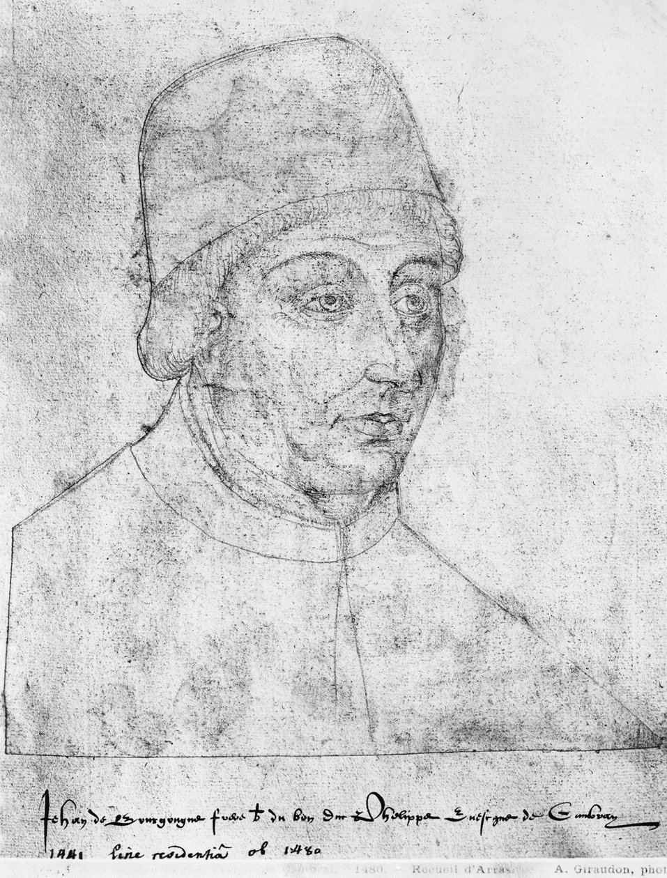 Ms 266 fol.96 Jan Burgundský, biskup z Cambrai, z "The Recueil d